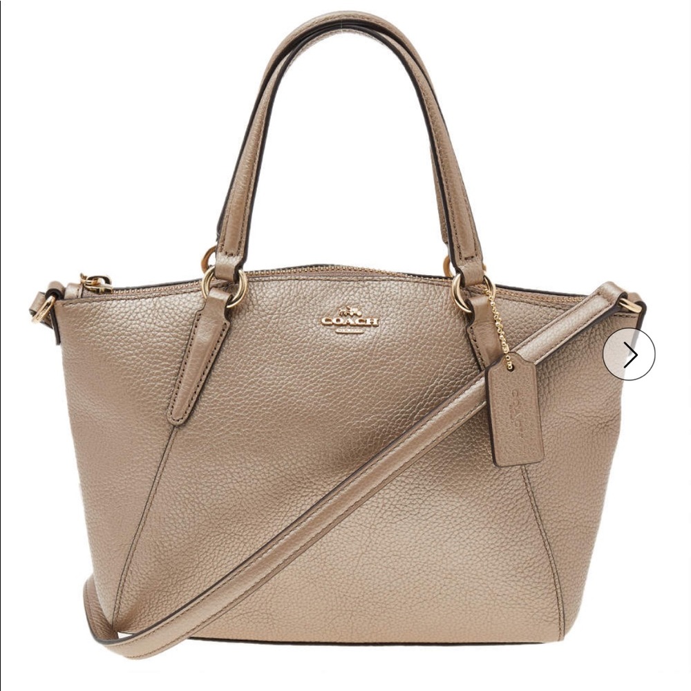 Coach Metallic Beige Leather Small Tote